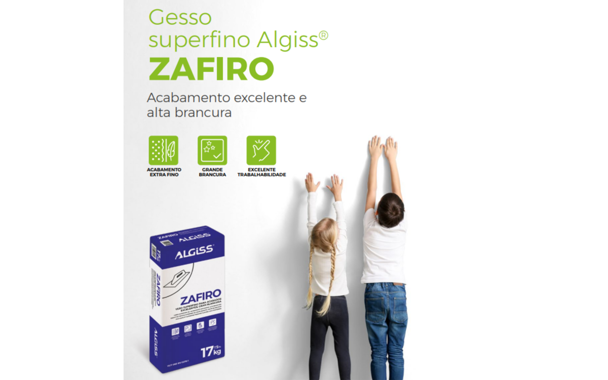 Já conhece o novo gesso fino de acabamento Algíss® ZAFIRO?